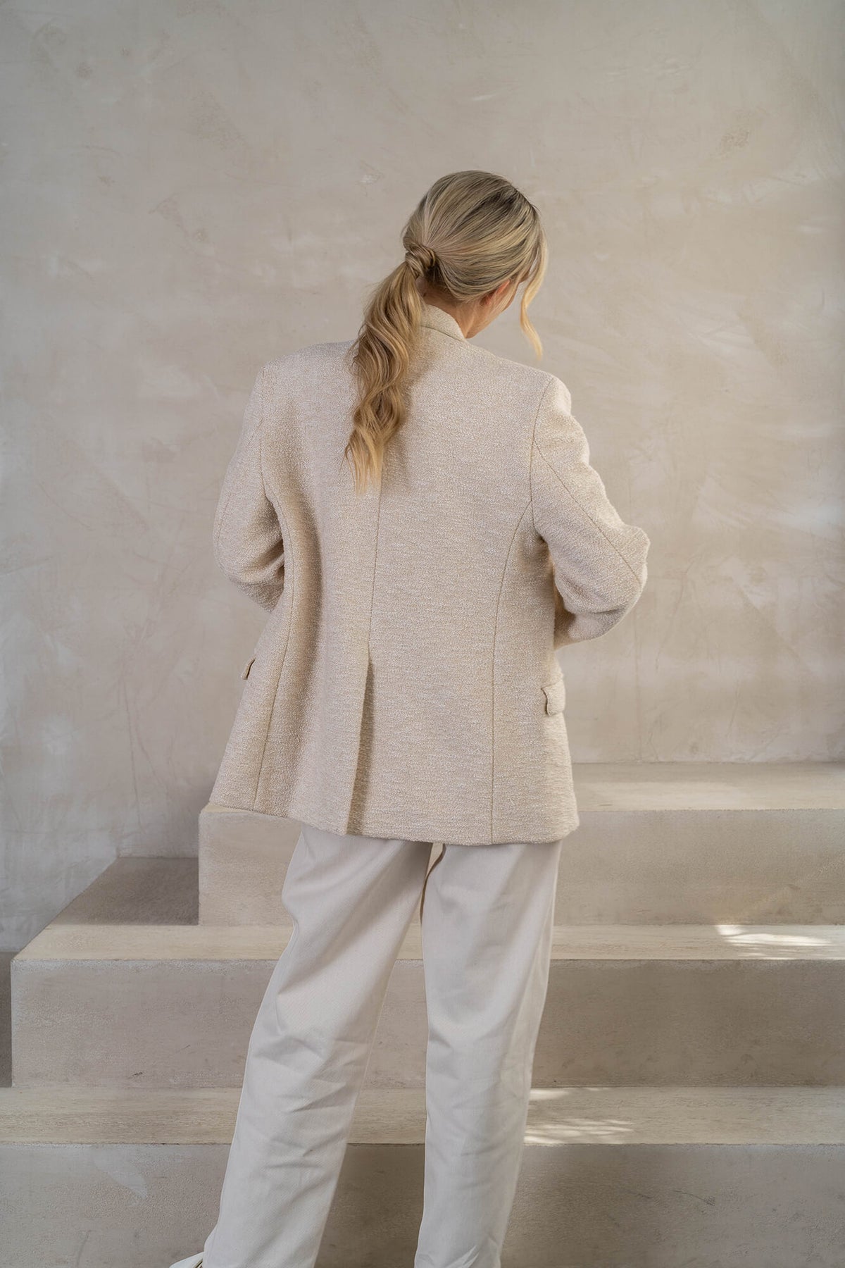 Blazer Yuna in beige melange by VIVAL.STUDIO