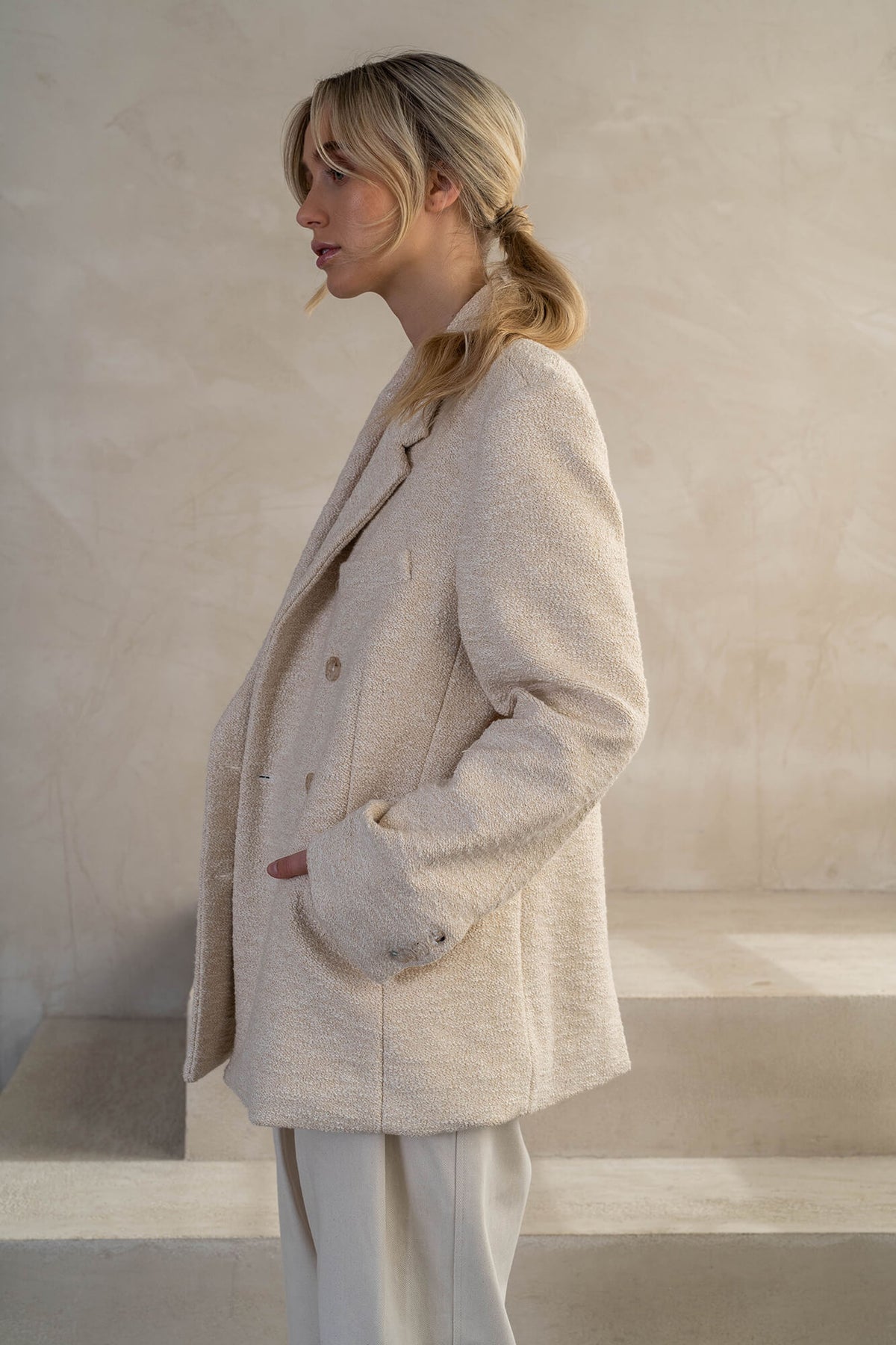 Blazer Yuna in beige melange by VIVAL.STUDIO