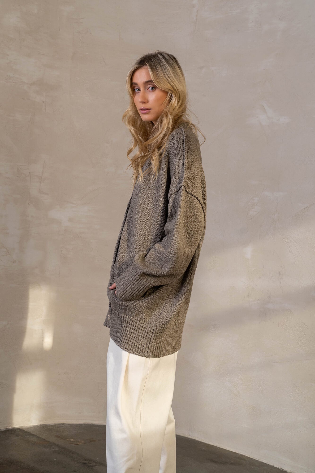 Cardigan June in khaki by VIVAL.STUDIO