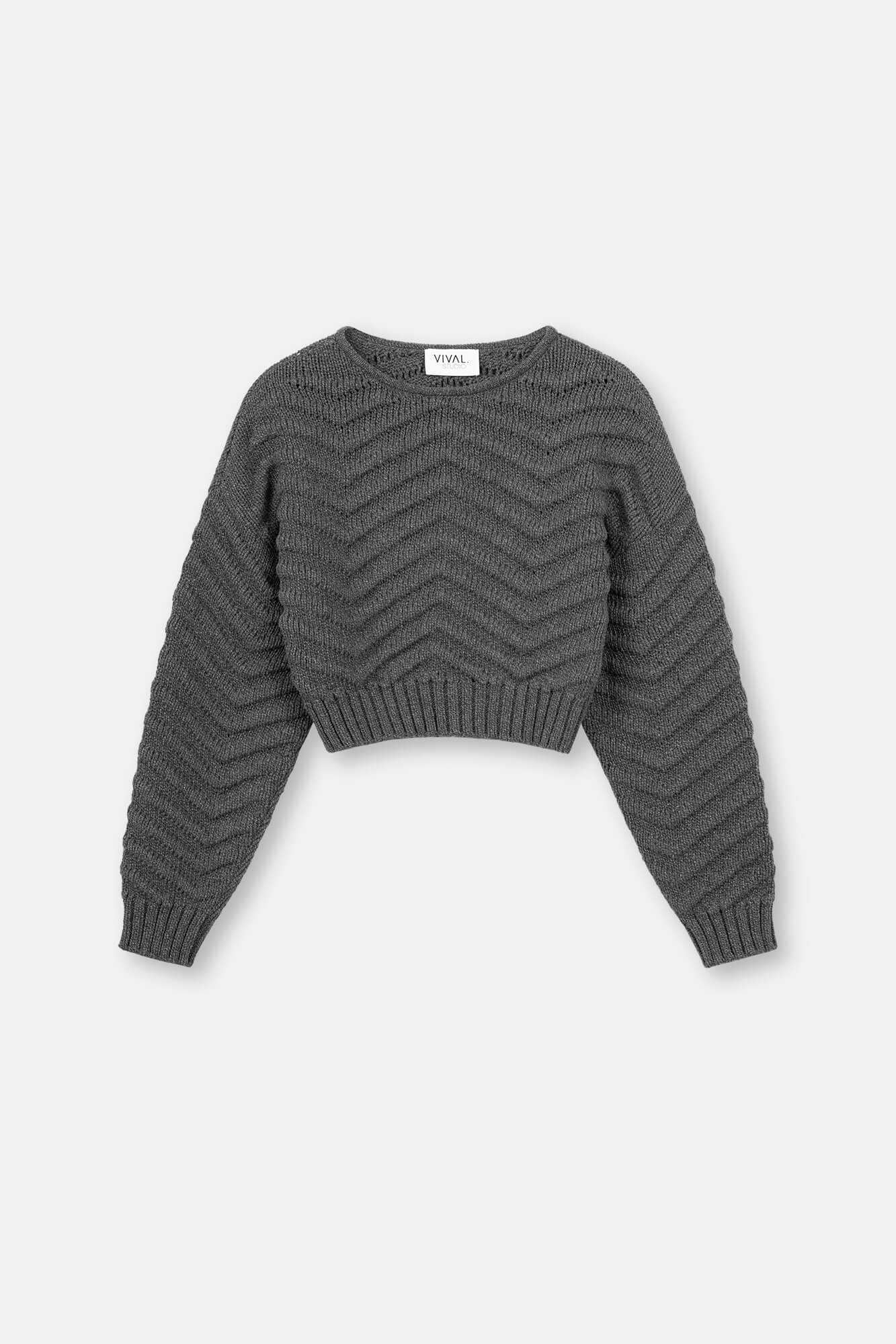 Pullover Lia in anthrazit by VIVAL.STUDIO von vorne