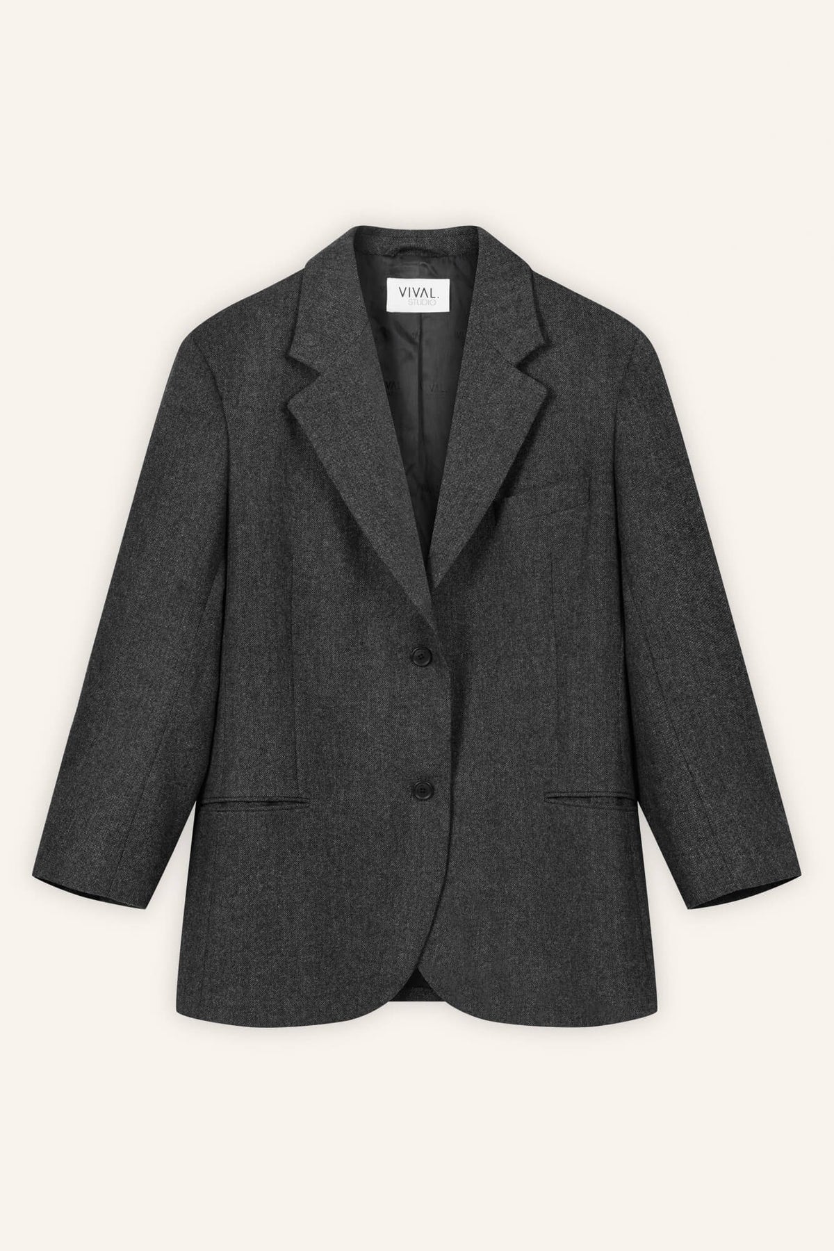 Blazer Livia in Asphalt Melange von vorne by VIVAL.STUDIO