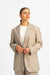 Blazer Livia in Beige Nadelstreifen von vorne by VIVAL.STUDIO