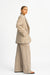 Blazer Livia in Beige Nadelstreifen von der Seite by VIVAL.STUDIO