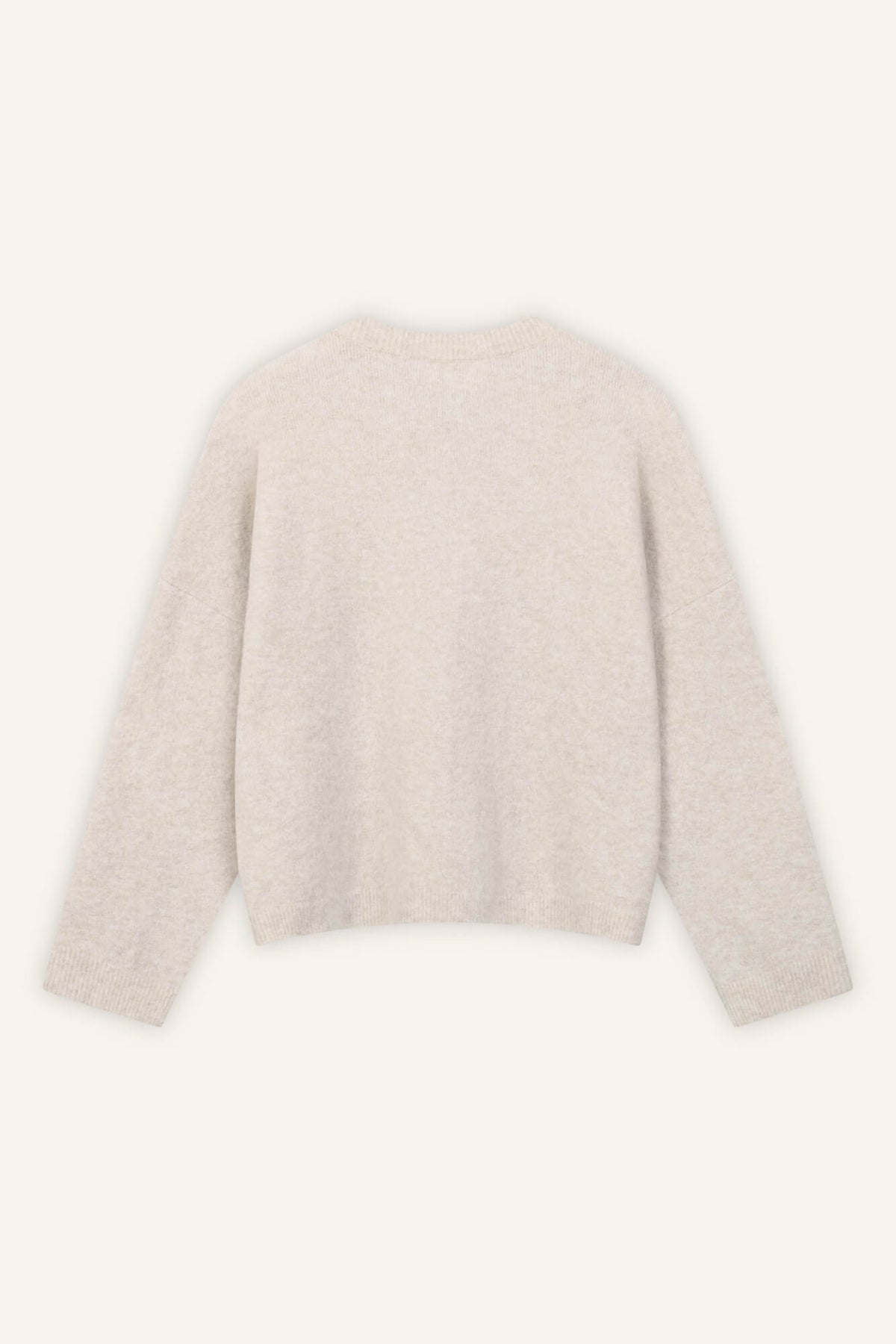 Cardigan Nad in Beige von hinten by VIVAL.STUDIO