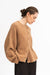 Cardigan Nad in Camel von der Seite by VIVAL.STUDIO