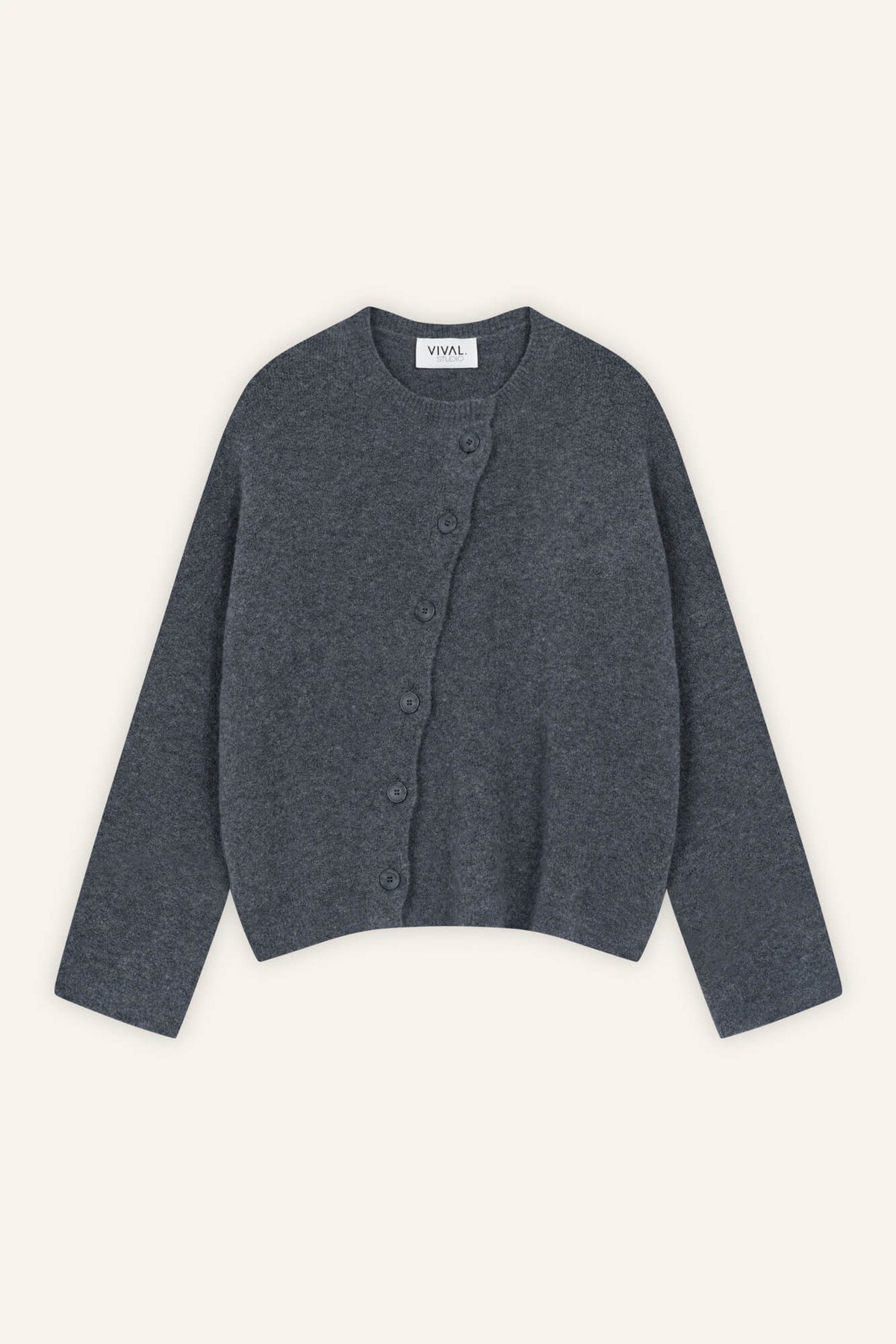 Cardigan Nad in Grau von Vorne by VIVAL.STUDIO