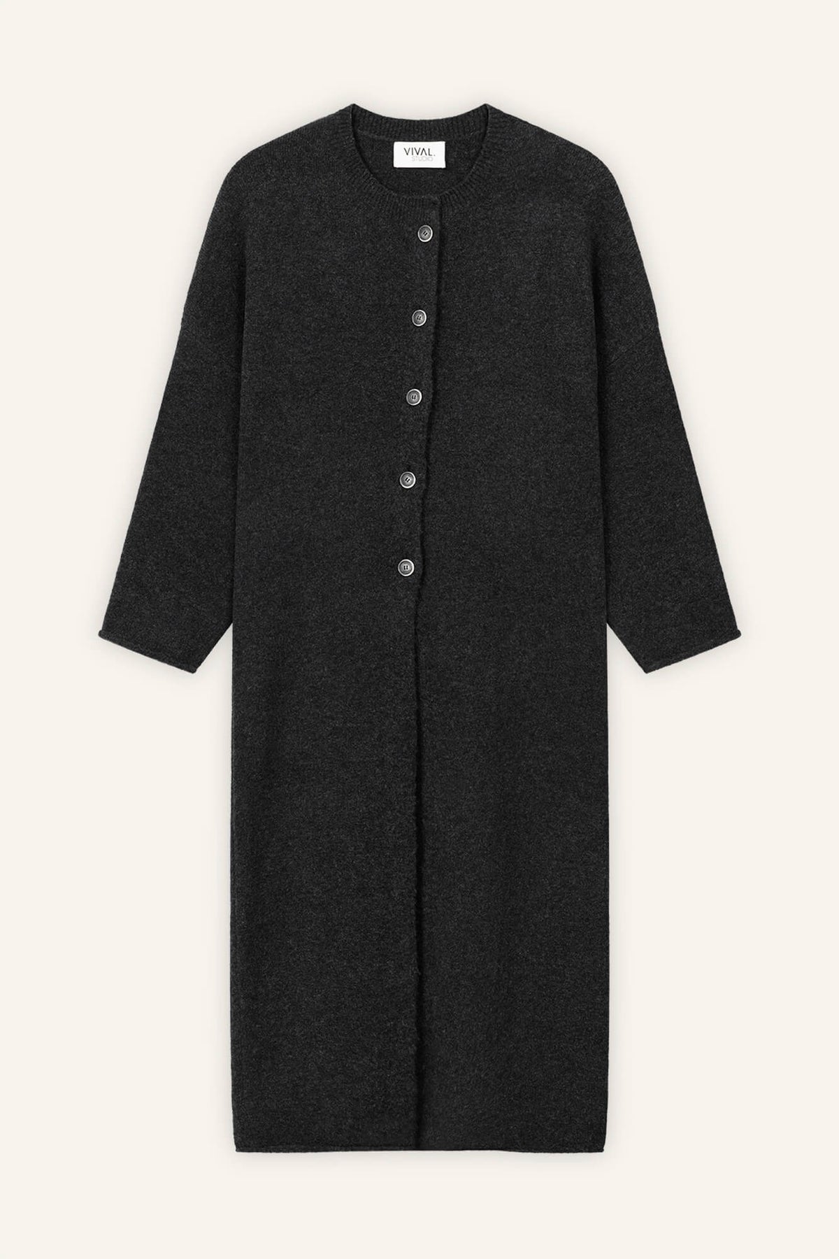 Cardigan Nady in Anthrazit von vorne by VIVAL.STUDIO