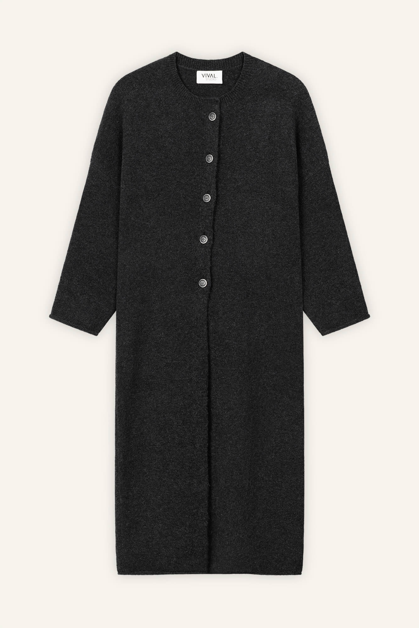 Cardigan Nady in Anthrazit von vorne by VIVAL.STUDIO