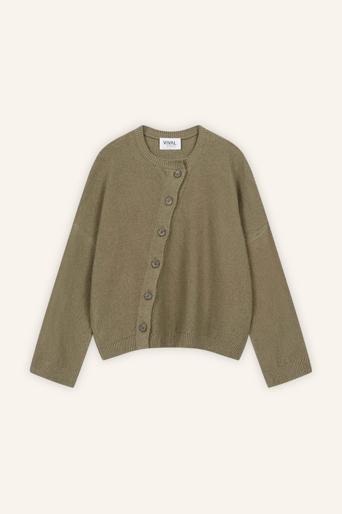 Cardigan Summer Nad in Khaki von vorne by VIVAL.STUDIO