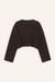 Cropped Langarmshirt Romy in Dunkelbraun von hinten by VIVAL.STUDIO
