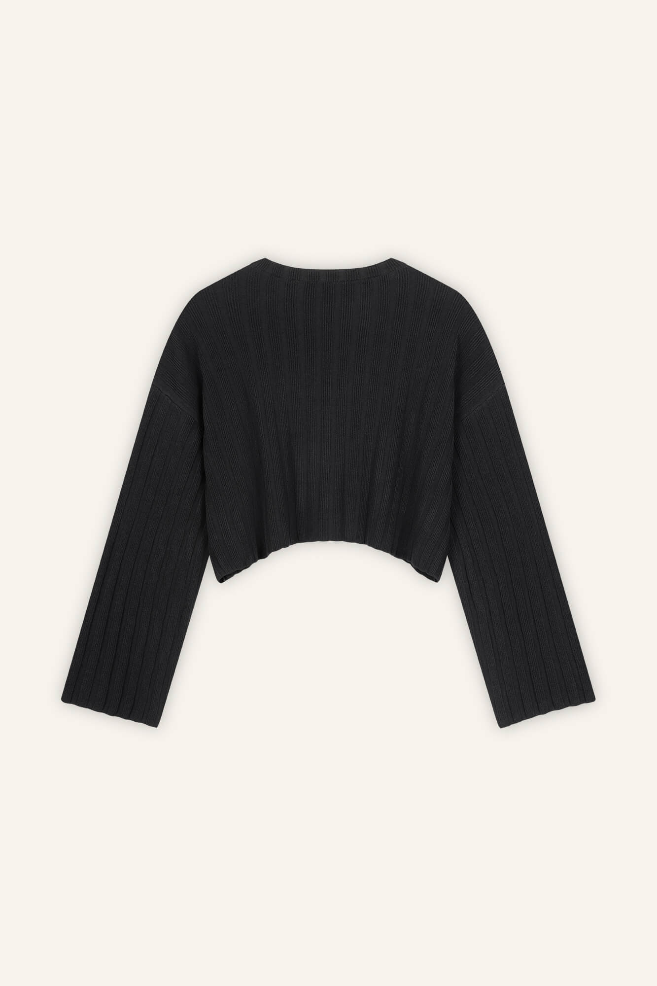 Cropped Langarmshirt Romy schwarz back by VivalStudio