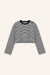 Cropped Langarmshirt Sue in Schwarz-Weiß von vorne by VIVAL.STUDIO