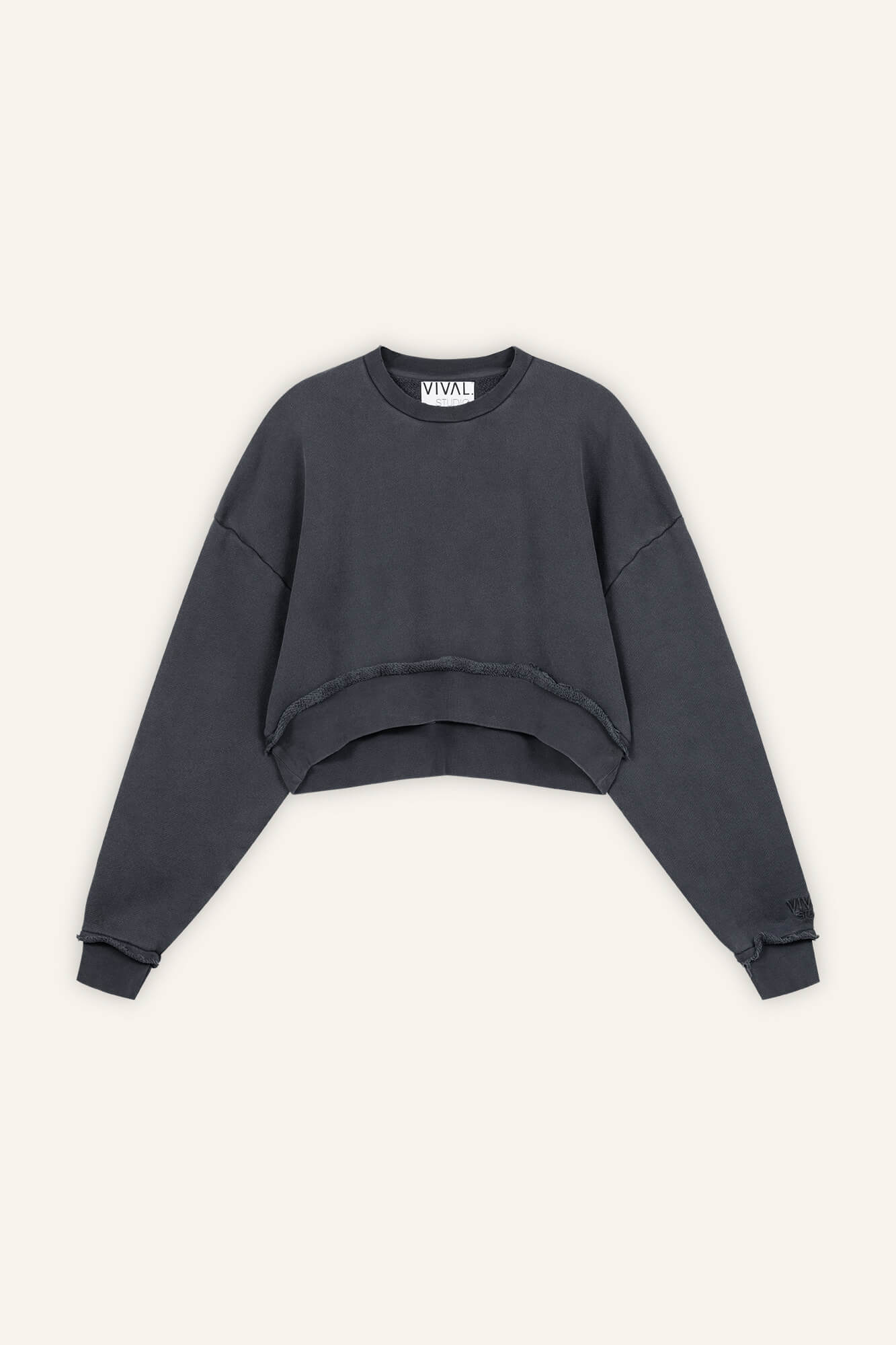 Cropped Sweatshirt Vance anthrazit front by VivalStudio