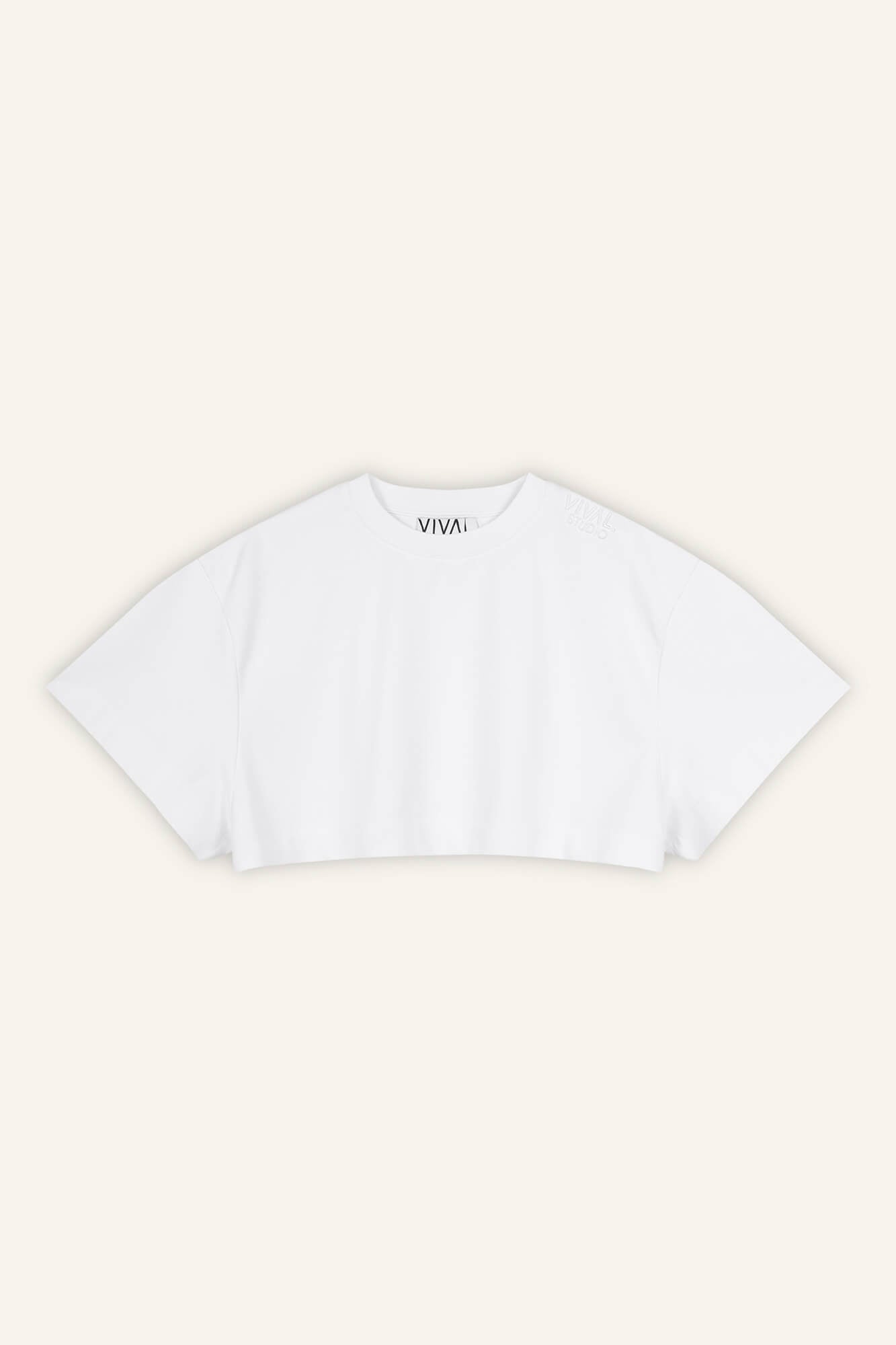 Cropped T-Shirt Sue weiss front by VivalStudio