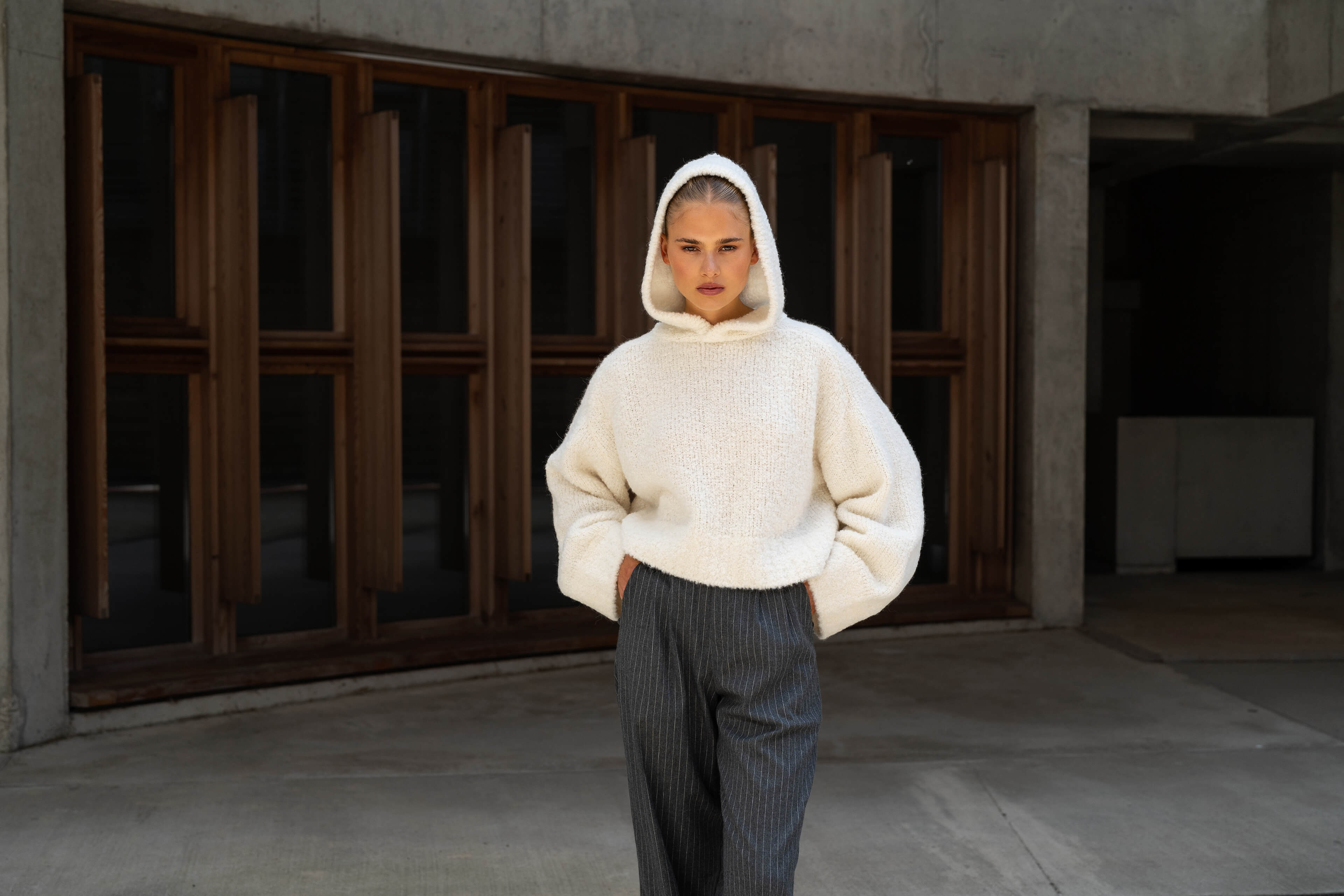 Hoodie Miley in offwhite by VIVAL.STUDIO