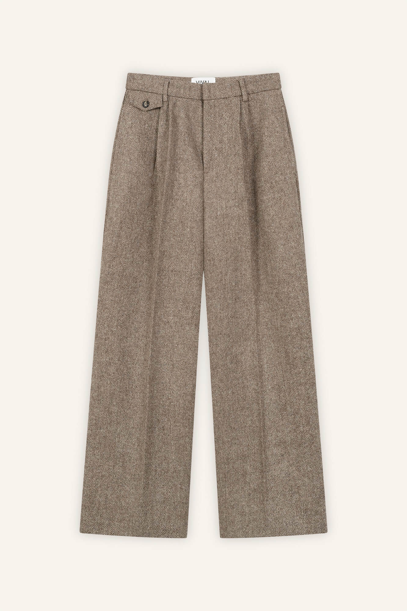 Hose Alba in Braun Multi von vorne by VIVAL.STUDIO