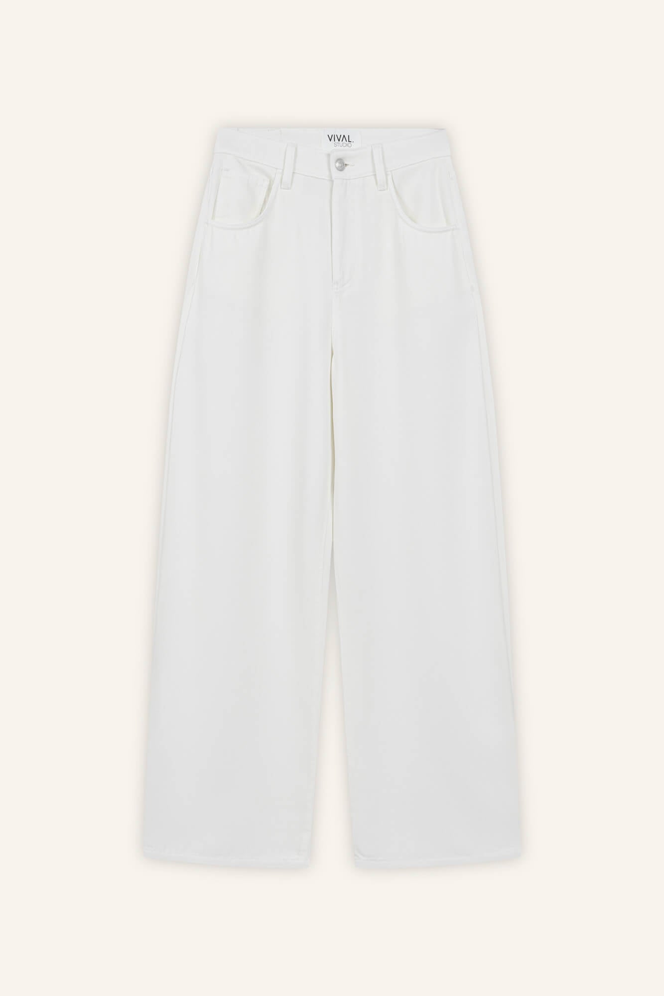 Hose Jale in Offwhite von vorne by VIVAL.STUDIO