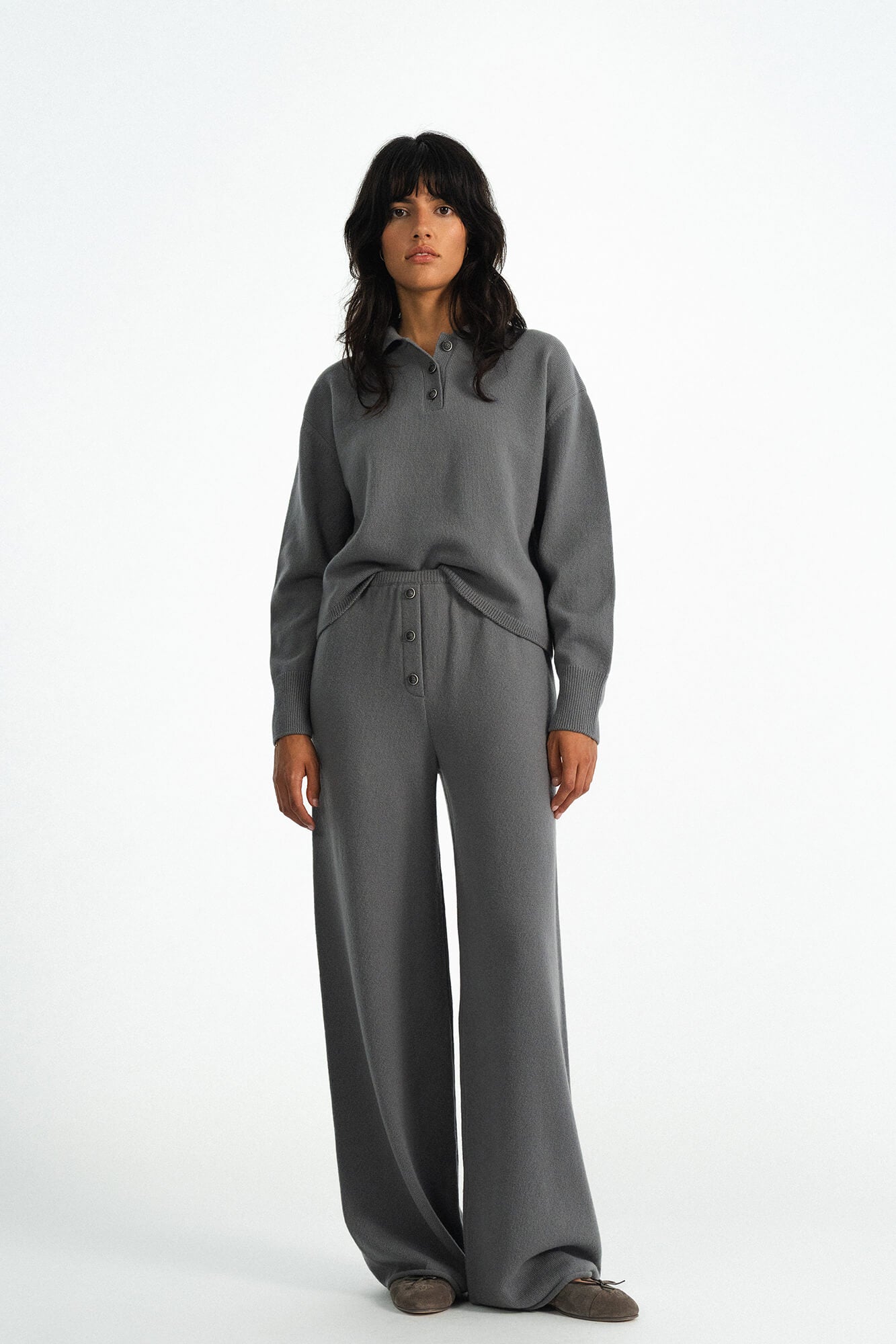 Hose Lindsay in Asphalt von vorne by VIVAL.STUDIO
