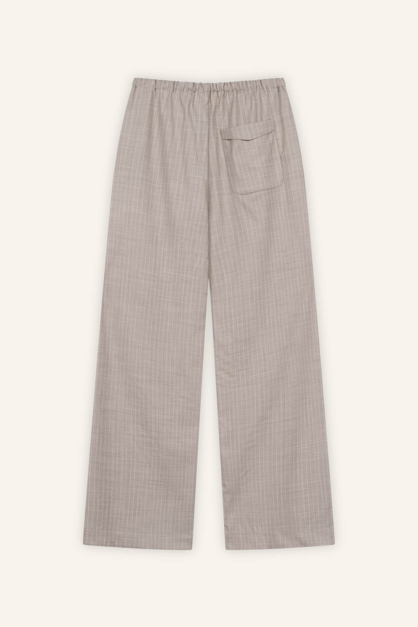 Hose Liv in Beige Nadelstreifen von hinten by VIVAL.STUDIO