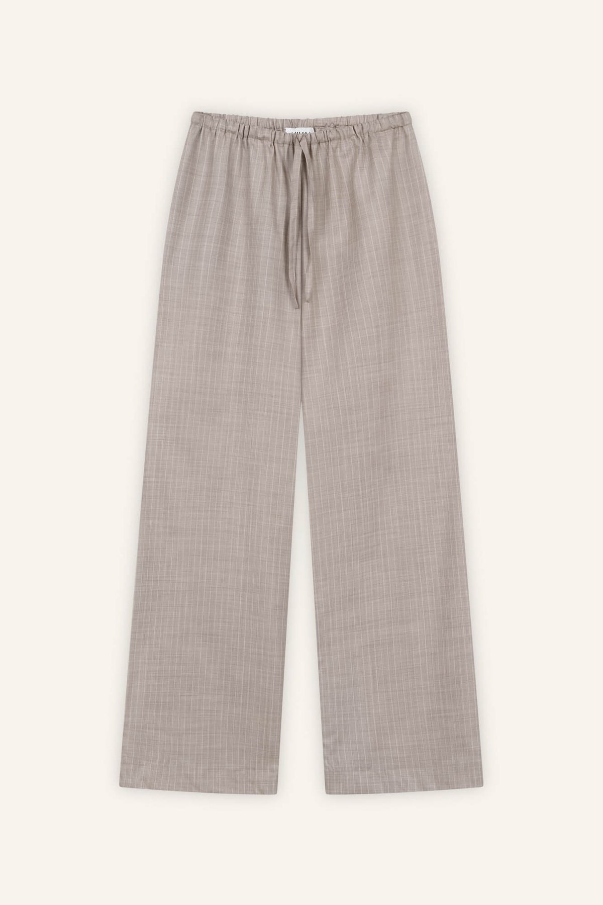 Hose Liv in Beige Nadelstreifen von vorne by VIVAL.STUDIO