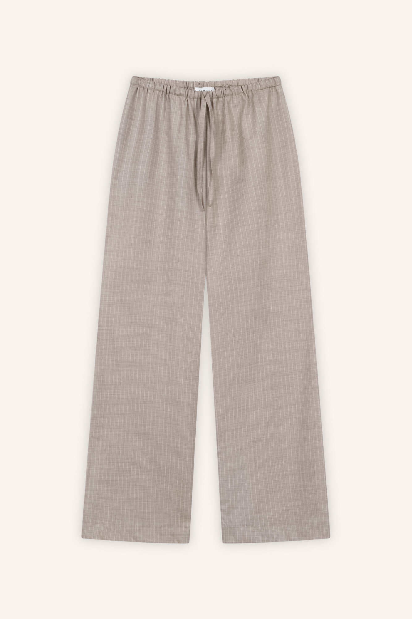 Hose Liv in Beige Nadelstreifen von vorne by VIVAL.STUDIO