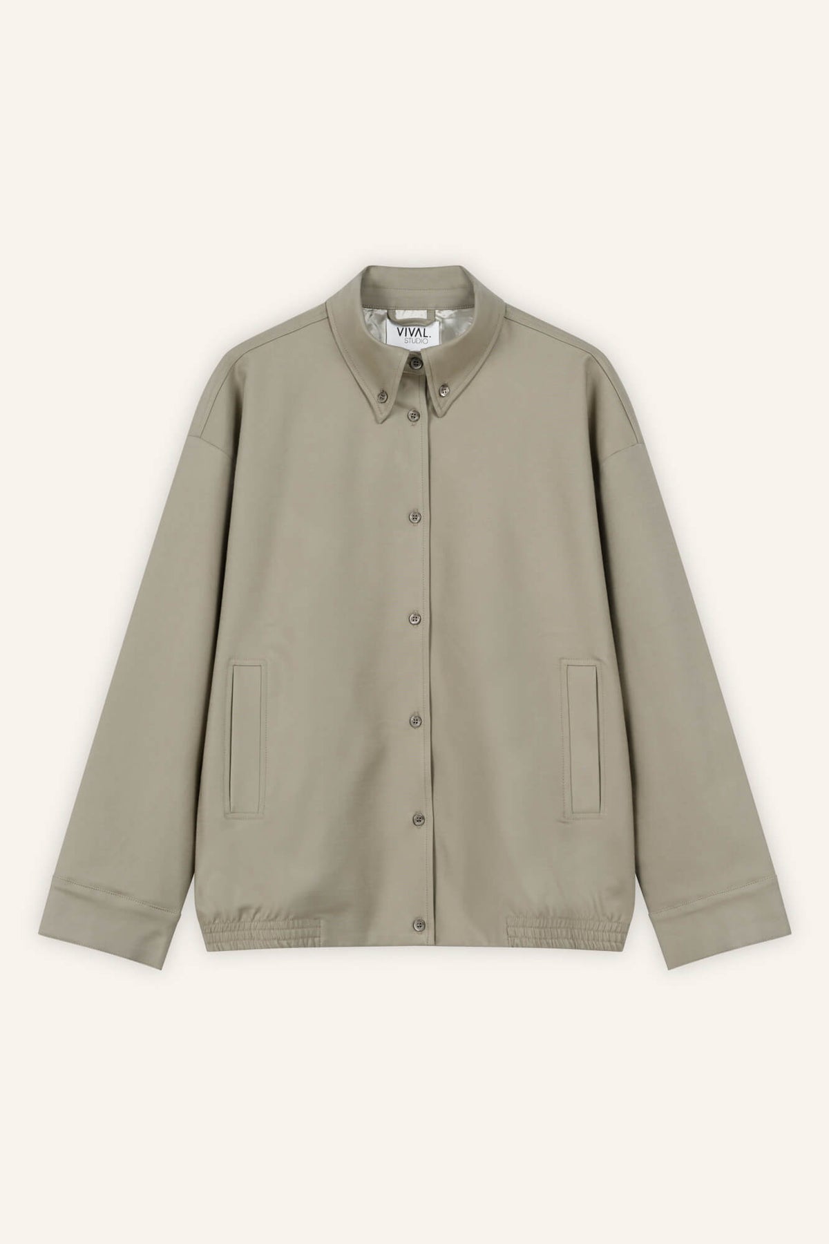 Jacke Alba in Sandstone von vorne by VIVAL.STUDIO