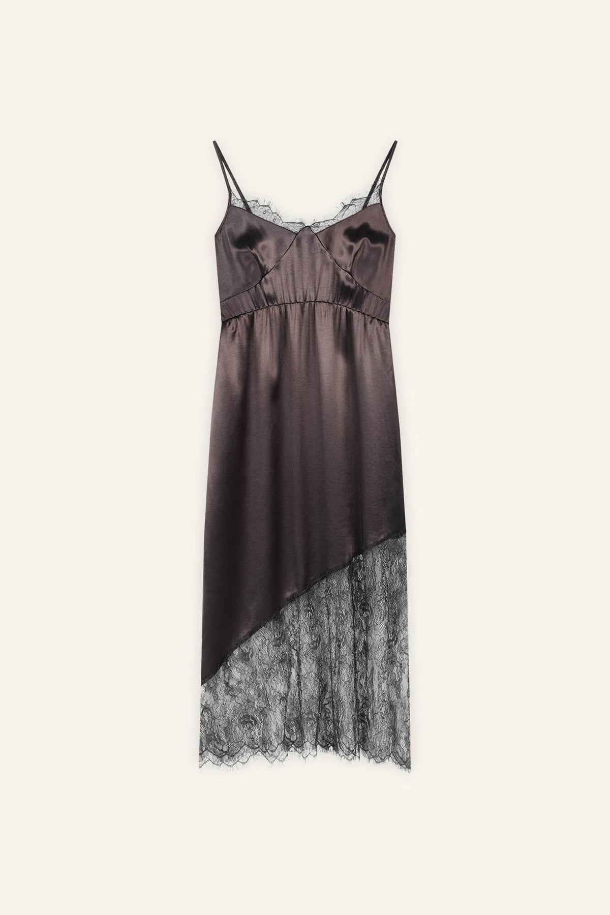 Kleid Lacie in Dunkelbraun von vorne by VIVAL.STUDIO