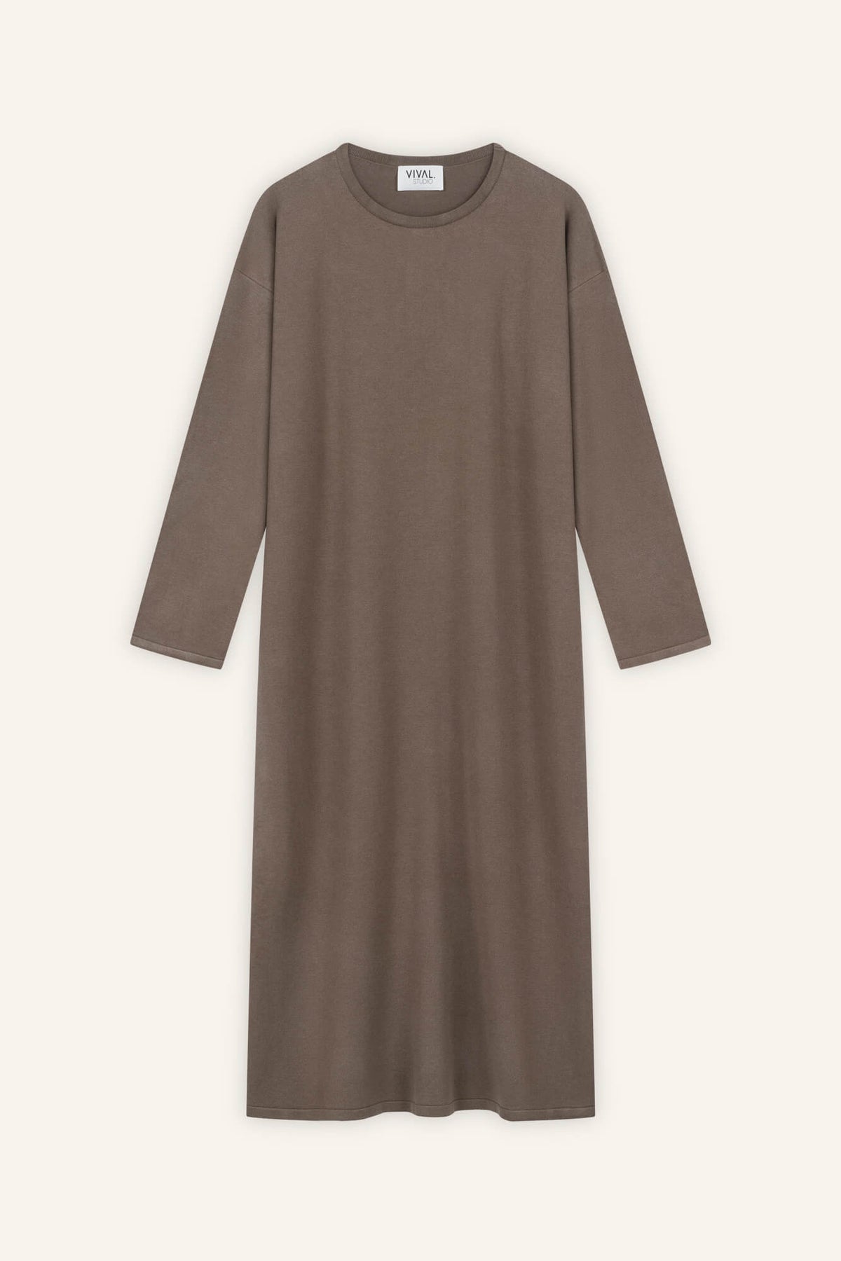Kleid Rim in Nougat von vorne by VIVAL.STUDIO