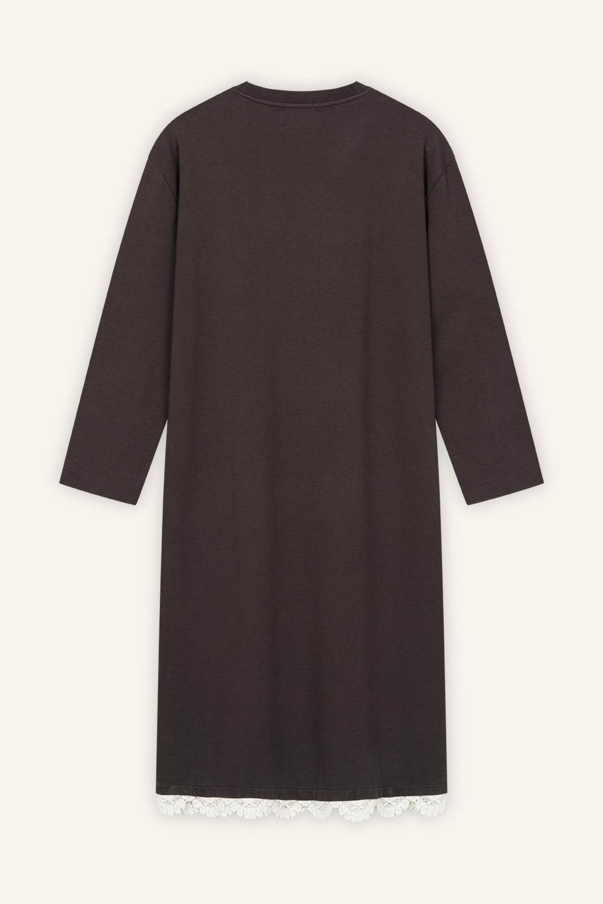Kleid Sue in Dunkelbraun Crochet von hinten by VIVAL.STUDIO