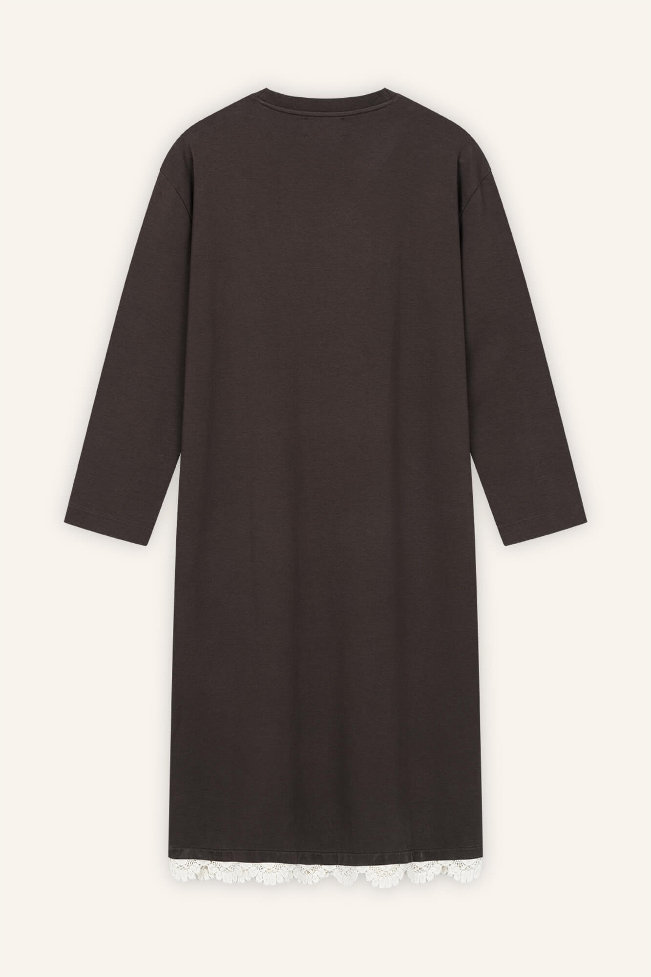 Kleid Sue in Dunkelbraun Crochet von hinten by VIVAL.STUDIO