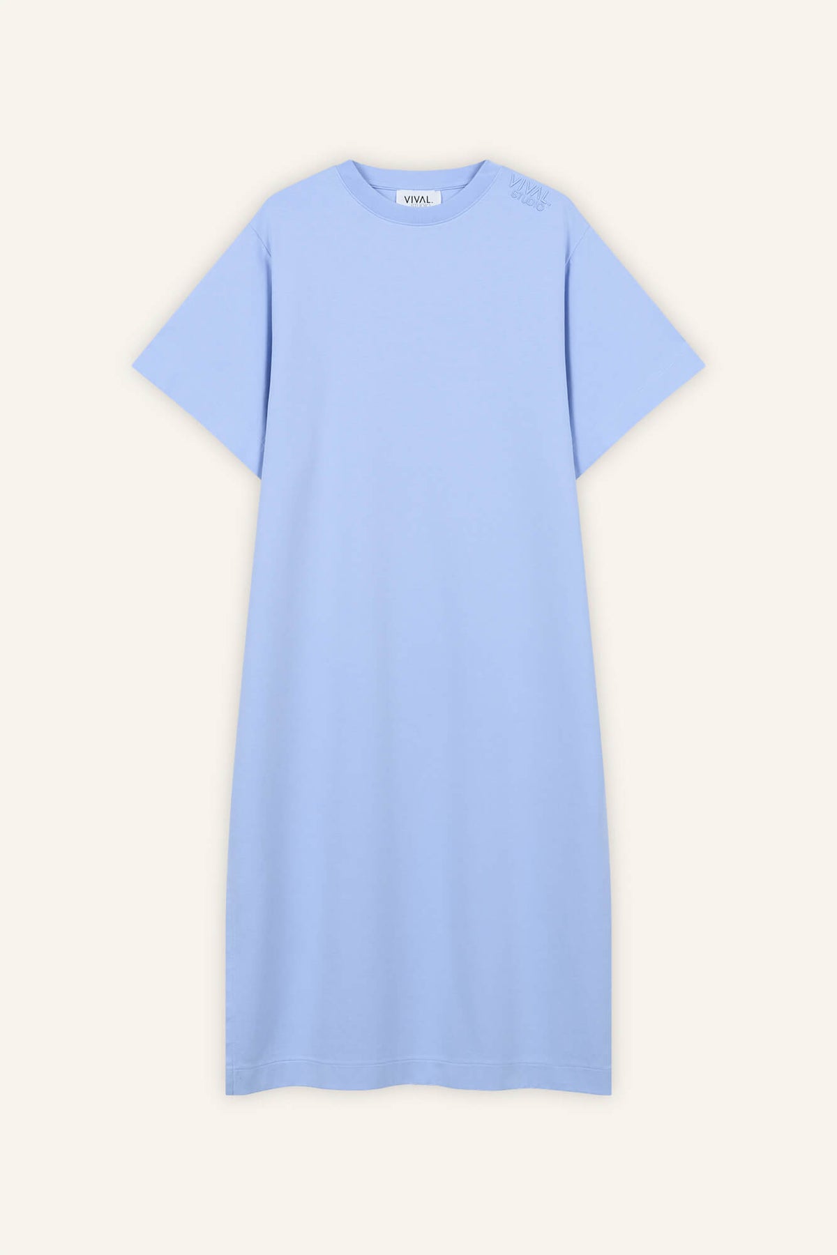 Kleid Sue in Hellblau von vorne by VIVAL.STUDIO