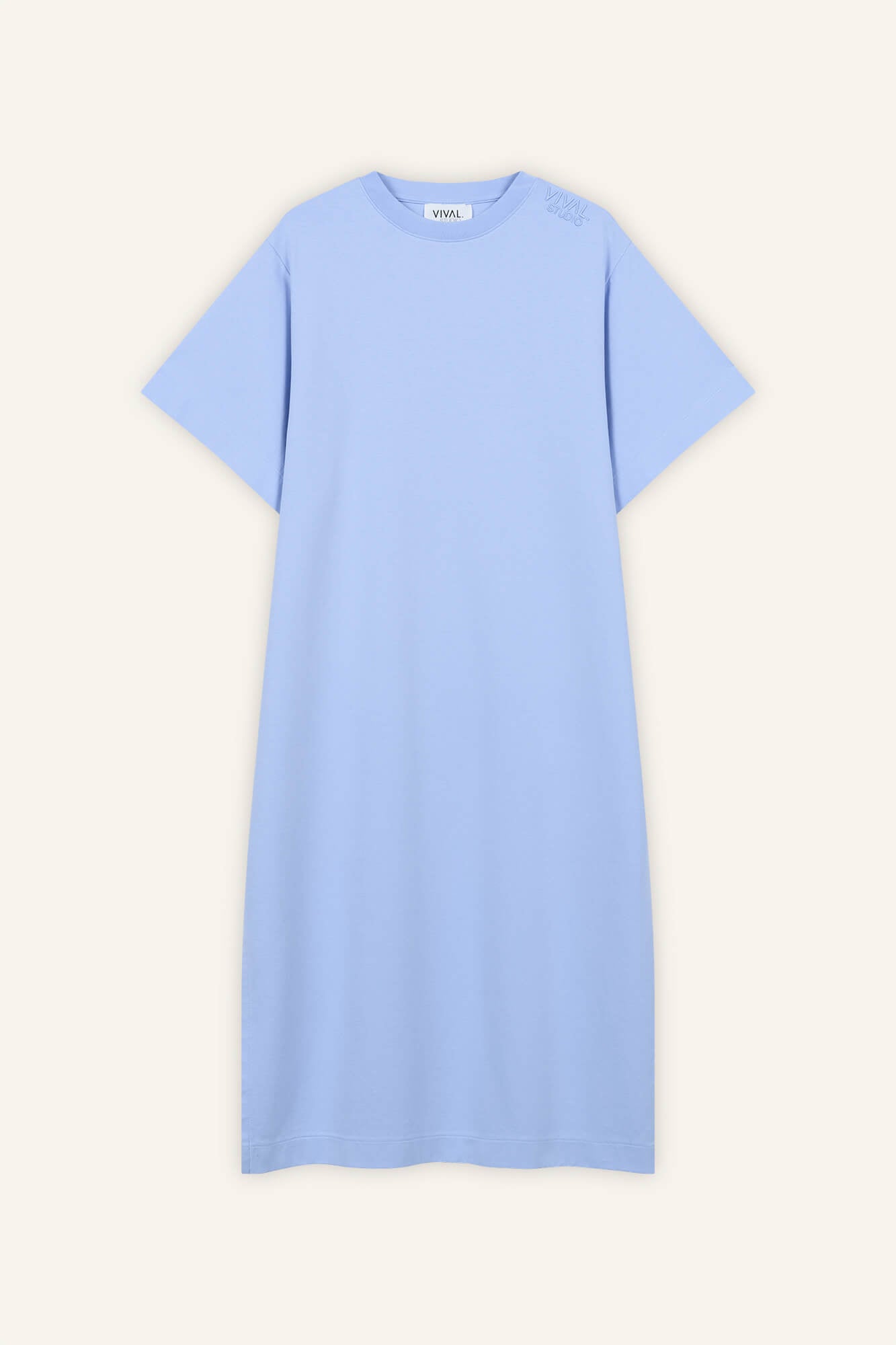Kleid Sue in Hellblau von vorne by VIVAL.STUDIO
