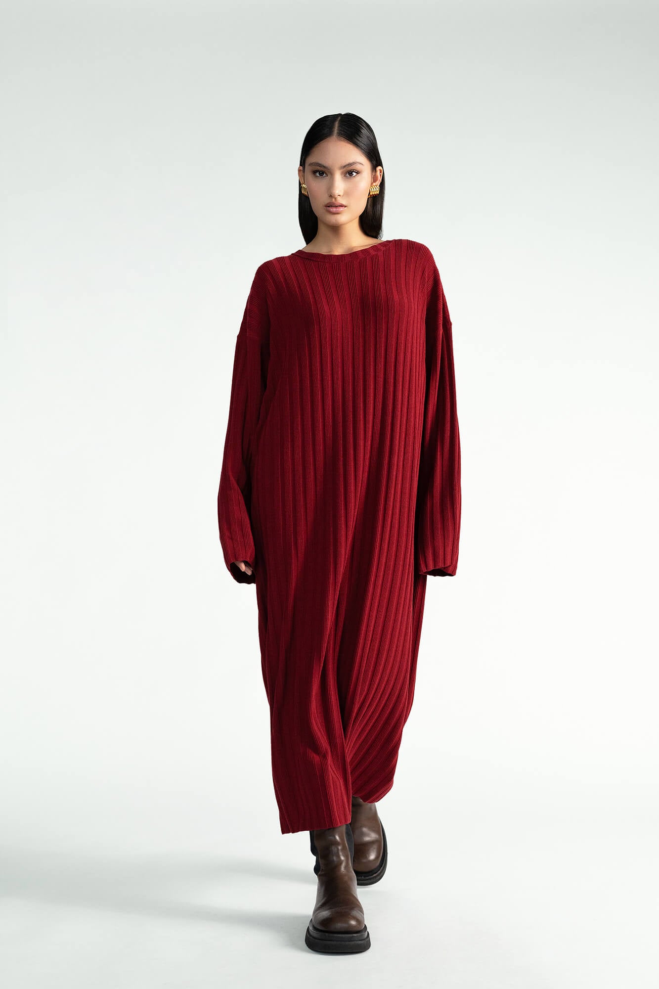 Kleid Romy in Burgundy by VIVAL.STUDIO