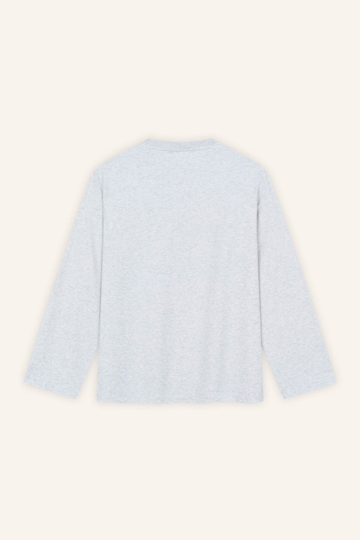 Langarmshirt Lou in Hellgrau Melange von hinten by VIVAL.STUDIO