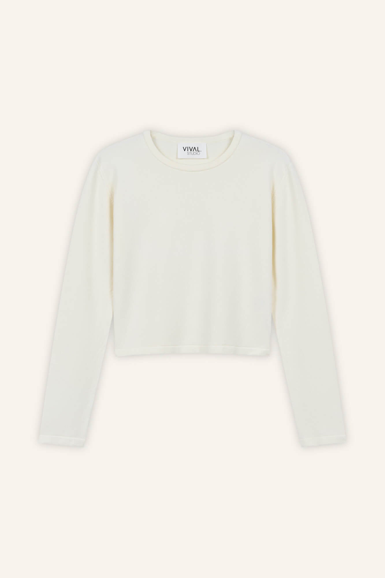 Langarmshirt Rim in Offwhite von vorne by VIVAL.STUDIO