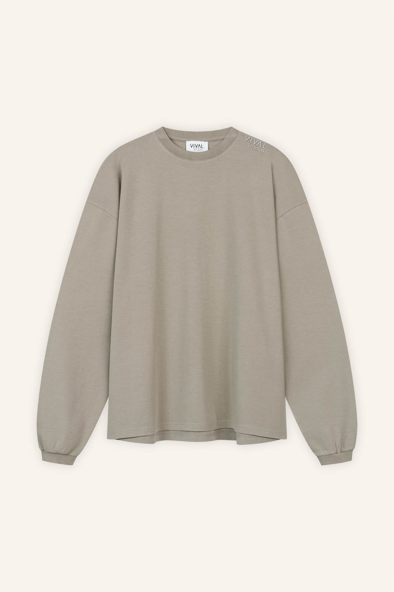 Langarmshirt Sue in Sandstone von vorne by VIVAL.STUDIO