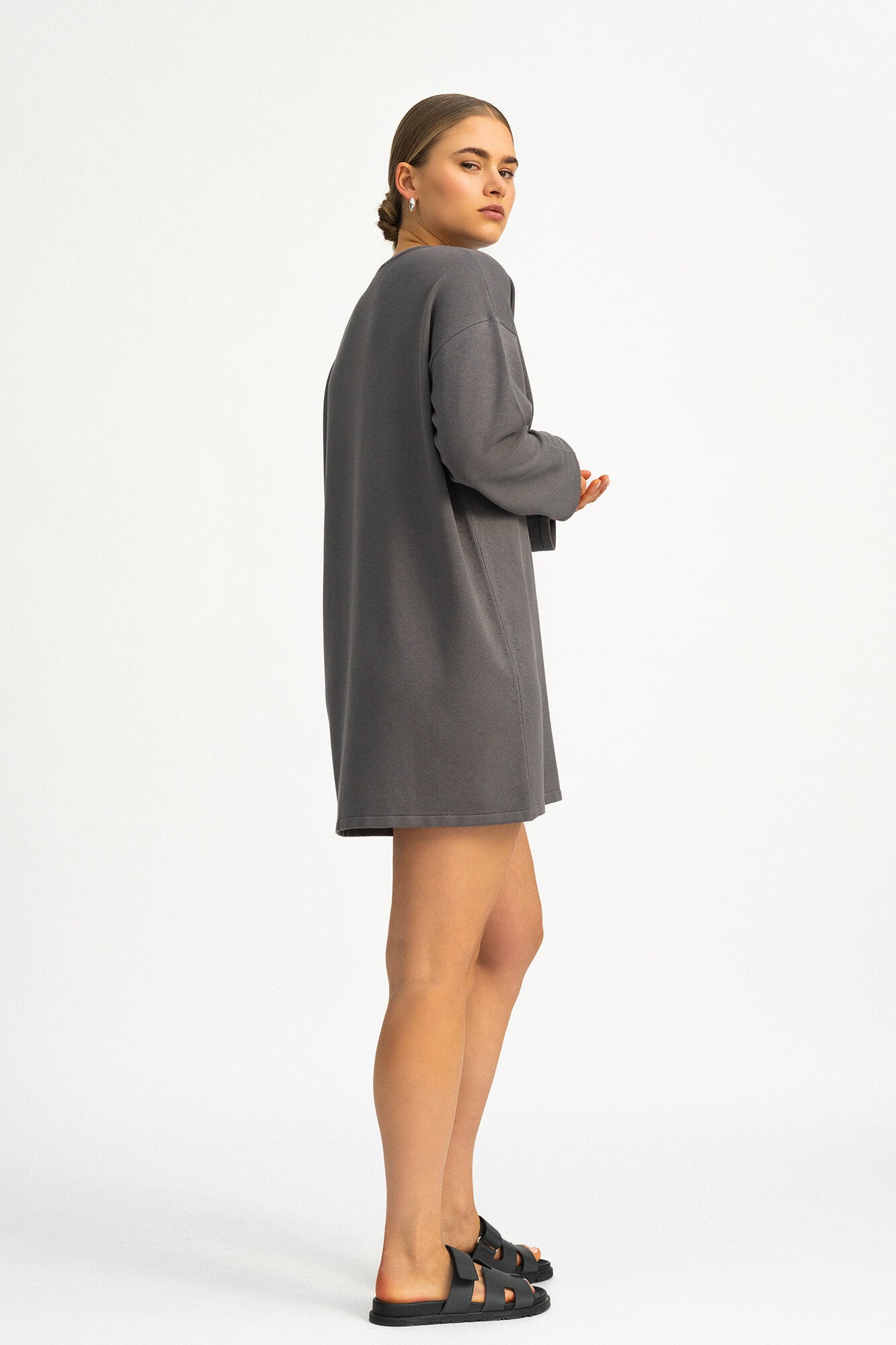 Minikleid Rim in Granit von hinten by VIVAL.STUDIO