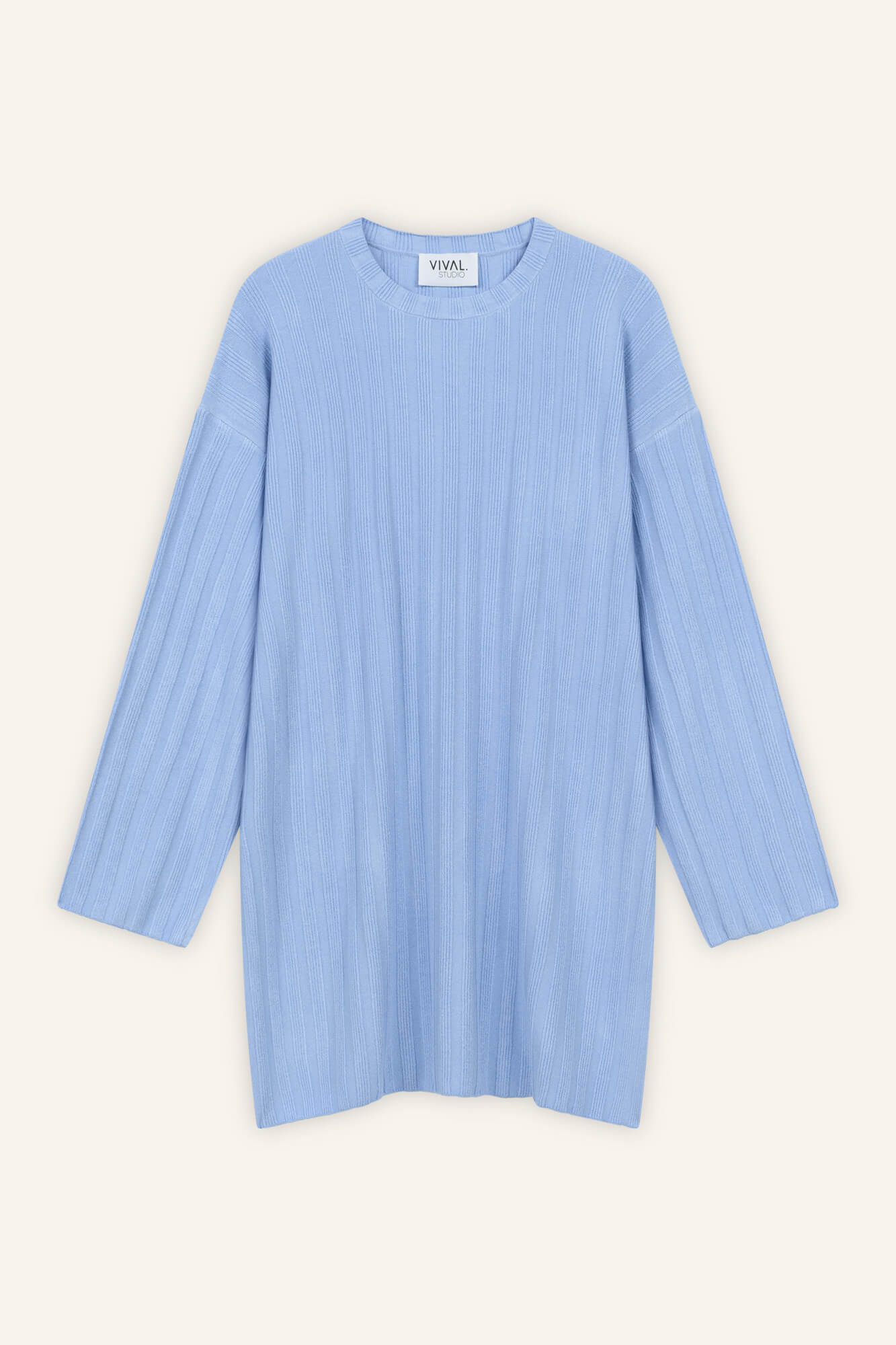 Minikleid Romy in Hellblau von vorne by VIVAL.STUDIO