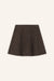 Minirock Eve in Dunkelbraun von vorne by VIVAL.STUDIO
