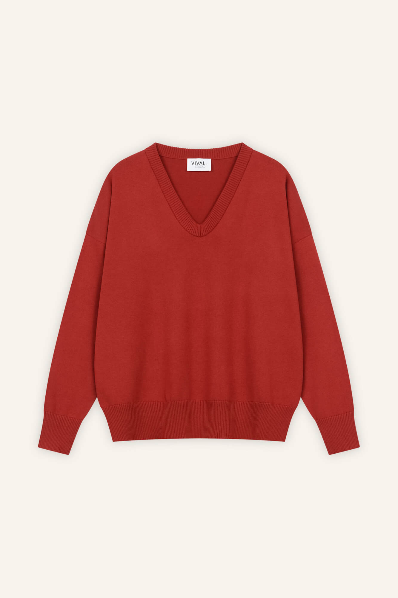 Pullover Blair in Lava von vorne by VIVAL.STUDIO