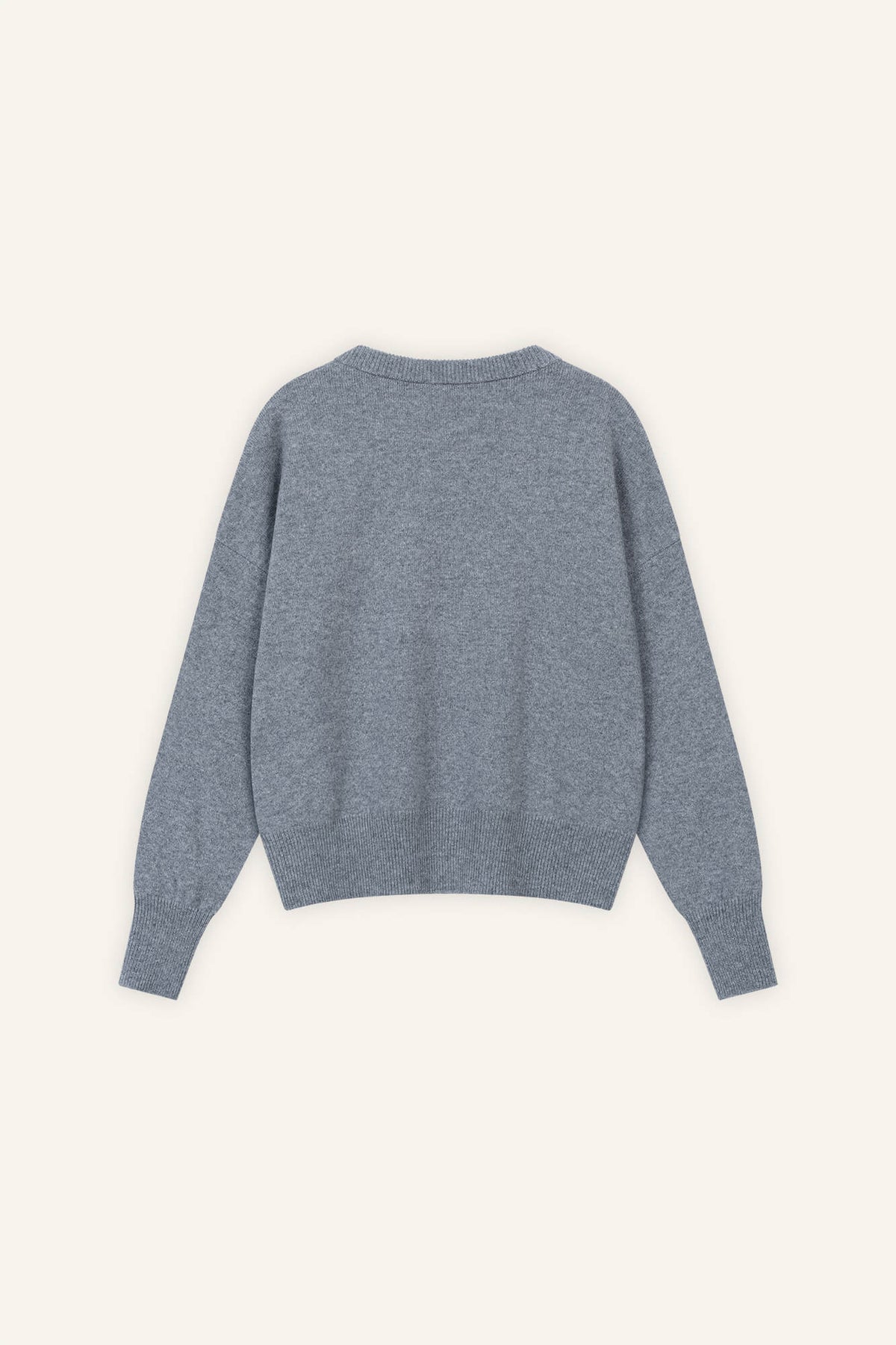 Pullover Lindsay in Grau von hinten by VIVAL.STUDIO