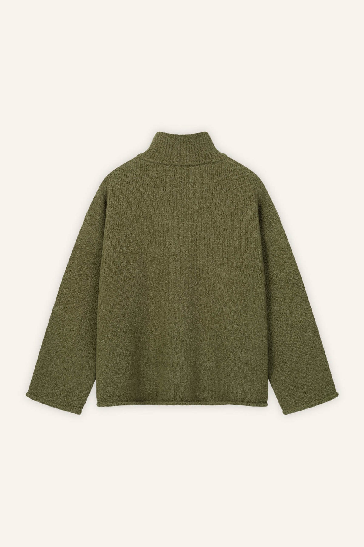 Pullover Ruby in Oliv von hinten by VIVAL.STUDIO