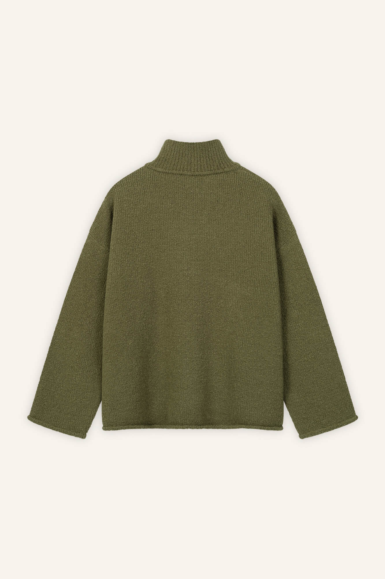 Pullover Ruby in Oliv von hinten by VIVAL.STUDIO