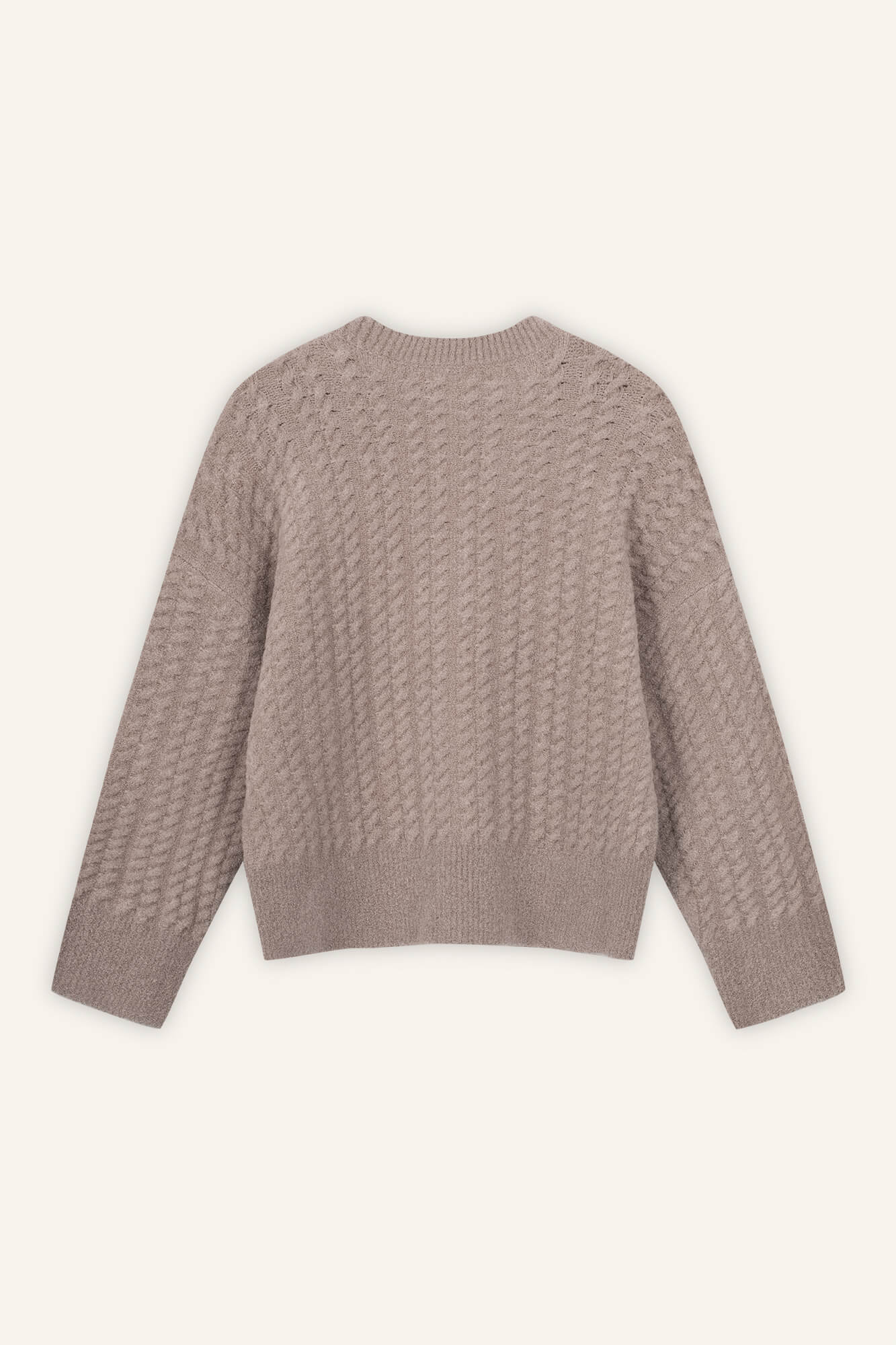 Pullover Nino in Taupe von hinten by VIVAL.STUDIO