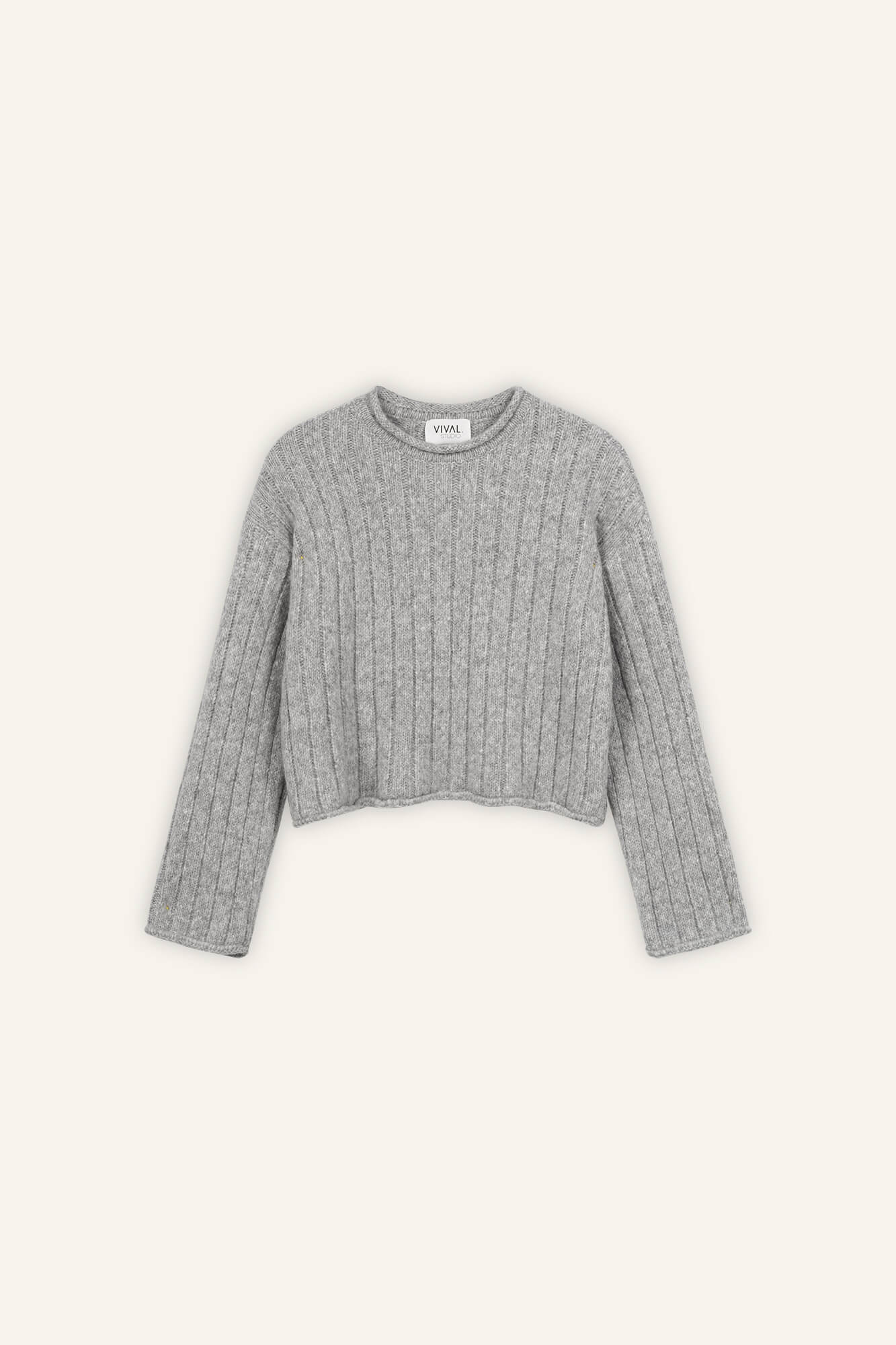 Pullover Pia grau melange front by VivalStudio