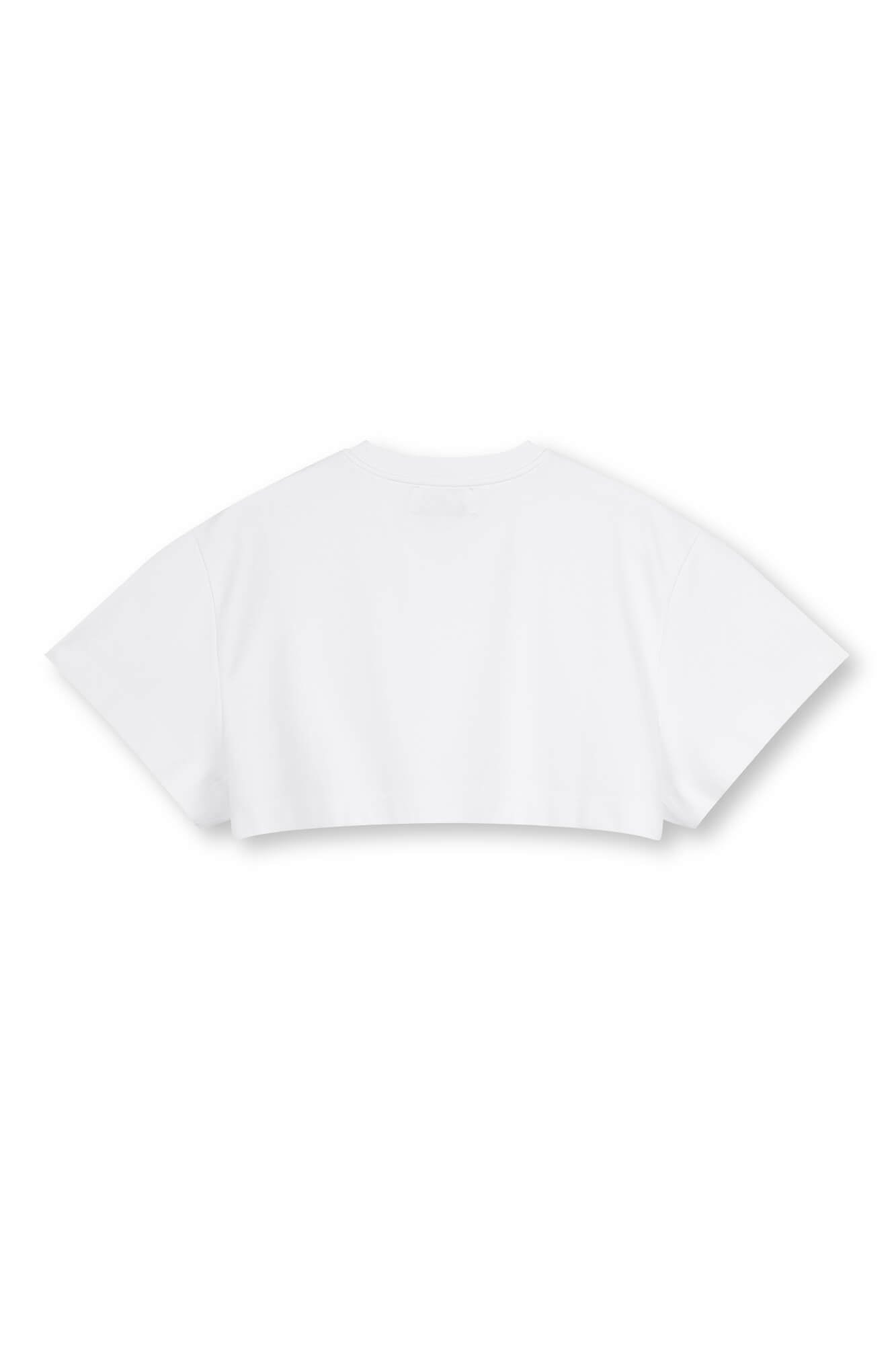 Cropped T-Shirt Sue in Weiß von hinten by VIVAL.STUDIO