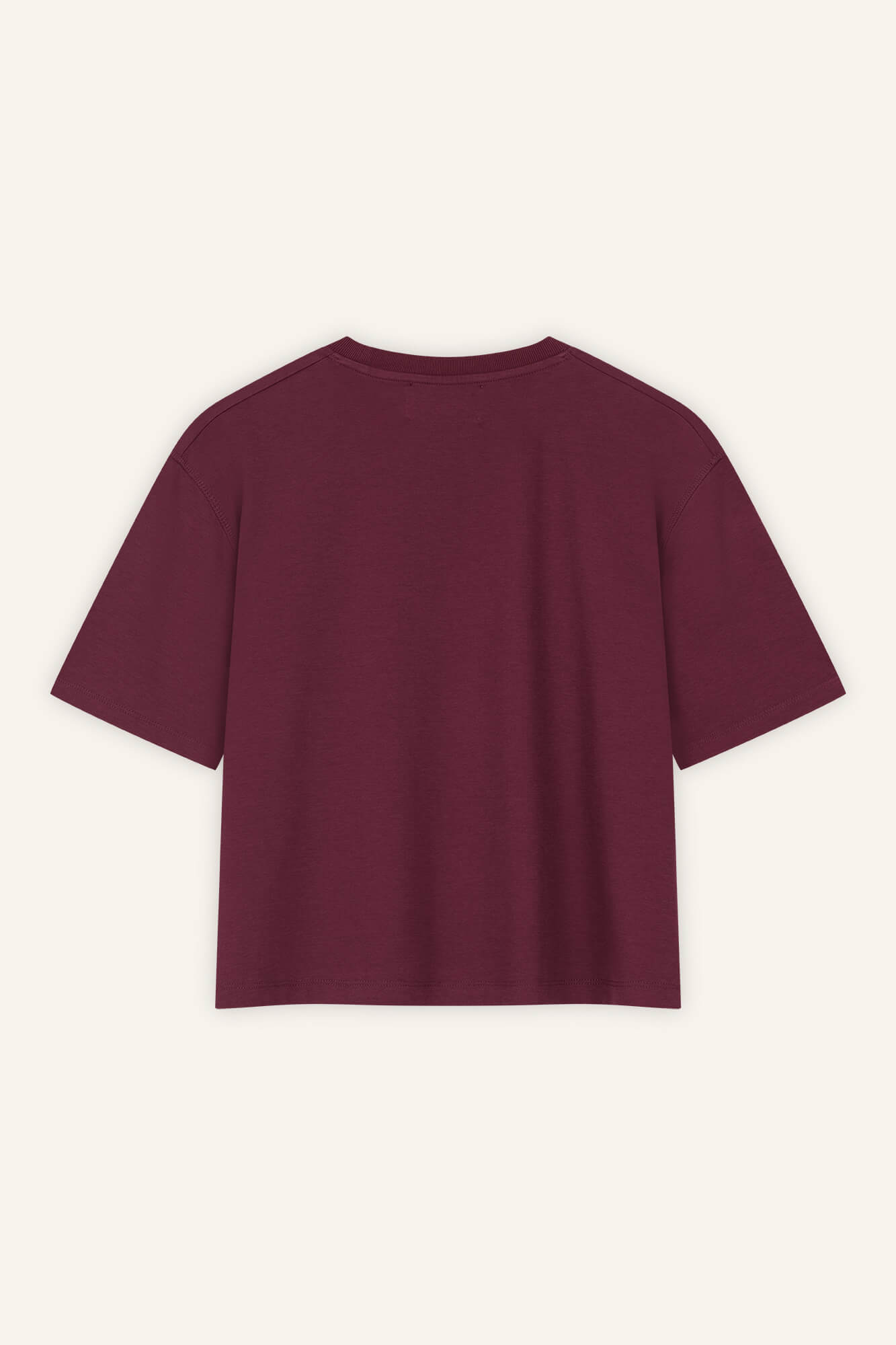 T-Shirt Lou in Burgundy von hinten by VIVAL.STUDIO