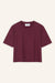 T-Shirt Lou in Burgundy von vorne by VIVAL.STUDIO