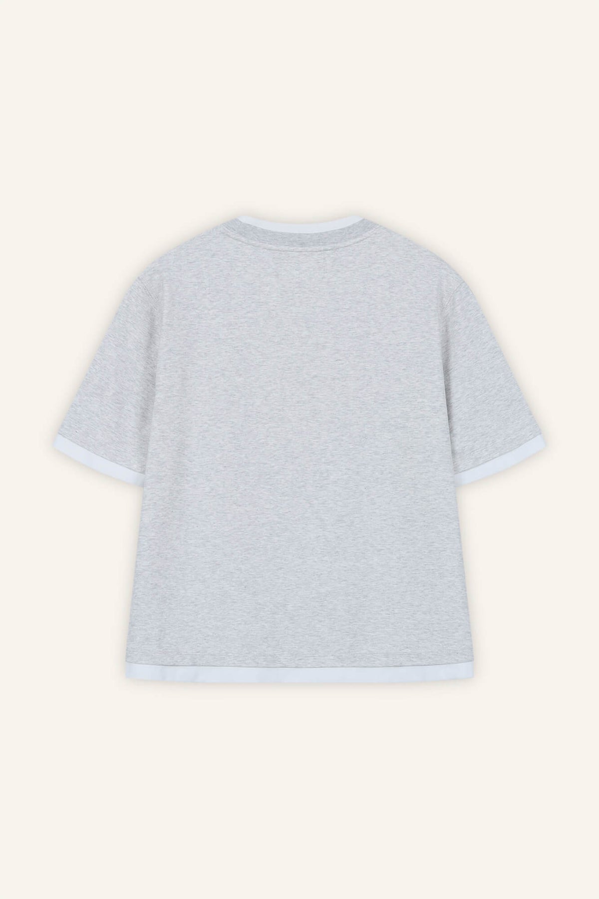 T-Shirt Loui in Hellgrau Melange von hinten by VIVAL.STUDIO
