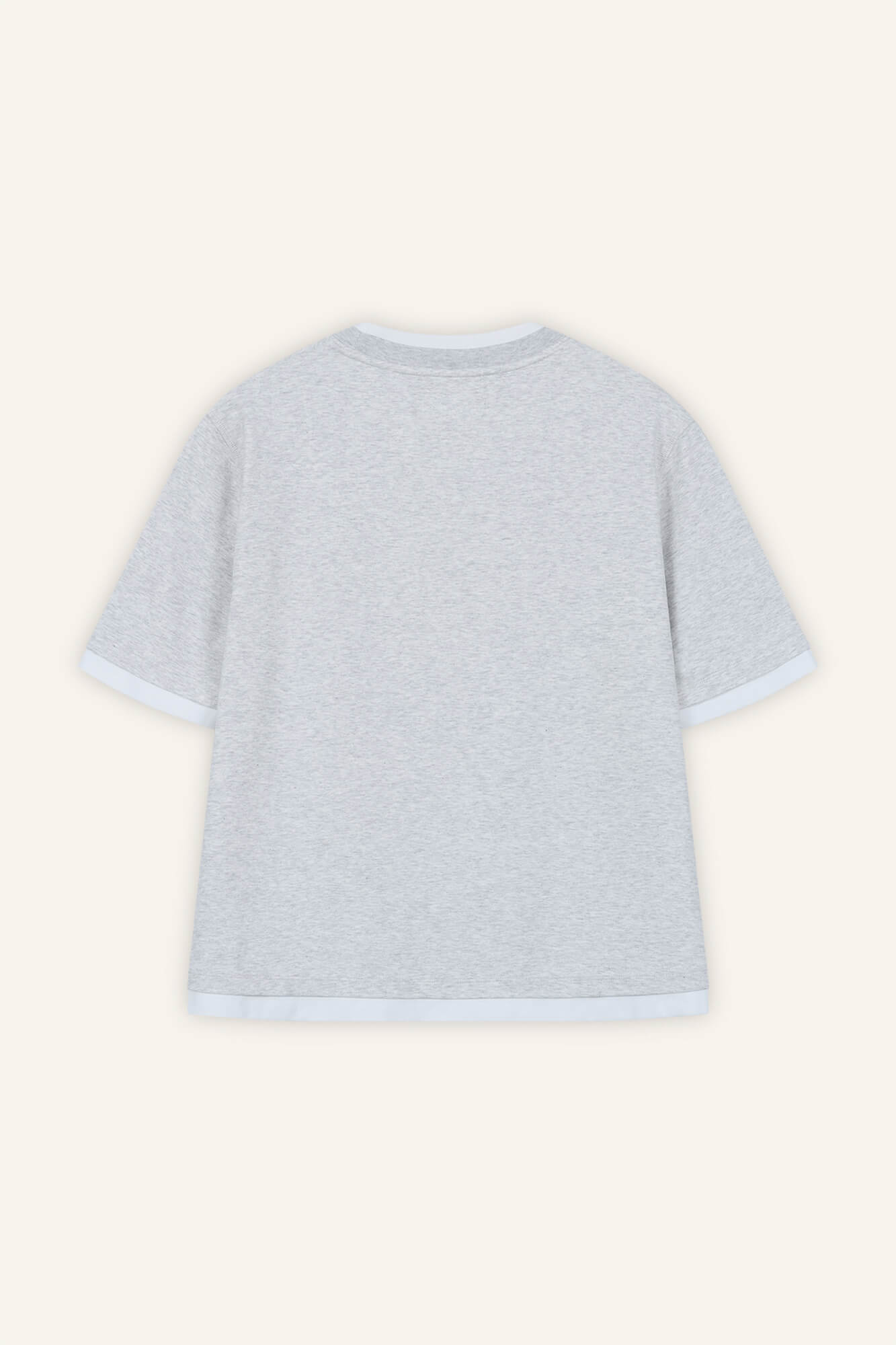 T-Shirt Loui in Hellgrau Melange von hinten by VIVAL.STUDIO